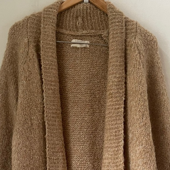 BY ANTHROPOLOGIE Lilla Longline Tan Wool Blend Knit Duster Cardigan L Coastal - Picture 10 of 12